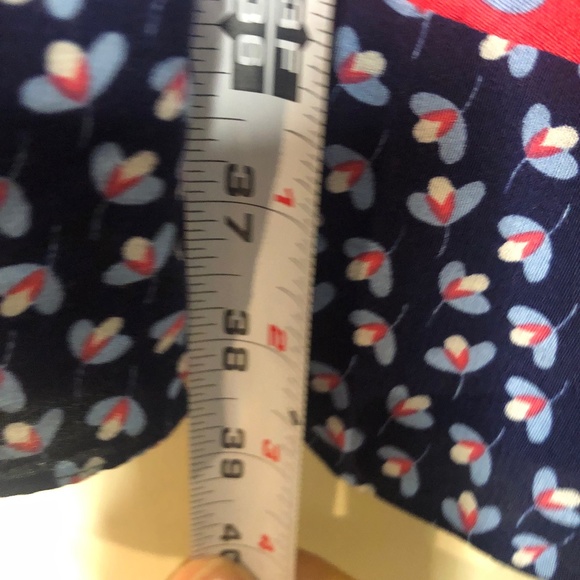 Boden Daisy Dress Womens Size 8R Red Blue Pop Peony Geo Floral - Picture 6 of 12